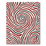 Red Black Swirling Zebra Abstract Area Rug