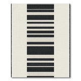 Black and White Bold Black White Striped Geometric Rug
