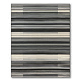 Black and White Geometric Modern Black White Striped Area Rug