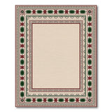 Beige Traditional Persian Area Rug with Ornate Green Border