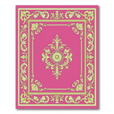 Opulent Pink Medallion Area Rug with Gilded Borders