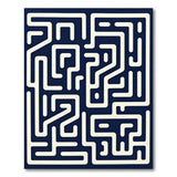 Blue and Teal Navy Blue Maze Labyrinth Area Rug