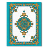 Traditional Persian Ornate Teal Gold Medallion Area Rug