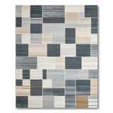 Grey Geometric Block Area Rug