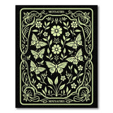 Lime Green Butterfly Floral Vintage Rug