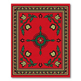 Vibrant Red Persian Medallion Rug with Floral Motifs