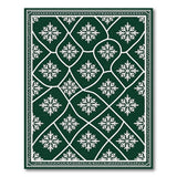 Emerald Green Snowflake Geometric Rug