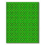 Emerald Green Gold Floral Grid Area Rug