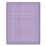 Purple Gingham Check Area Rug with Geometric Borders