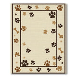 Playful Paw Prints Dog Bones Area Rug