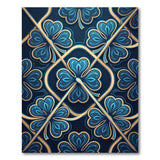 Ornate Blue Clover Lattice Area Rug