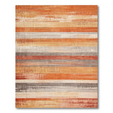 Orange Distressed Orange Striped Area Rug