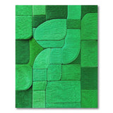 Emerald Green Geometric Abstract Area Rug