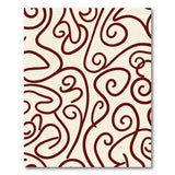 Beige and Neutral Red Swirl Abstract Area Rug