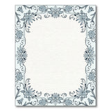 Elegant Blue Floral Vintage Border Rug