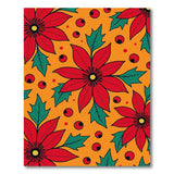 Festive Poinsettia Holly Area Rug