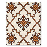 Ornate Trellis Cream Area Rug with Star Motifs
