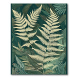 ODIKA Washable Forest Green Fern Botanical Low Pile Area Rug
