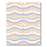 Rainbow Wave Paw Print Washable Area Rug