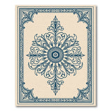 Blue and Teal Ornate Blue Floral Medallion Area Rug