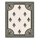 Elegant Fleur-de-Lis Beige Area Rug