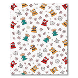 Whimsical Cartoon Santa Elves Snowflakes Area Rug