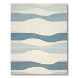 Serene Blue Wave Stripe Area Rug