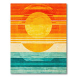Geometric Modern Orange Sunset Geometric Area Rug