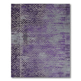 Distressed Purple Geometric Area Rug