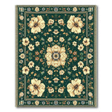 Emerald Green Persian Floral Area Rug