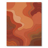 Layered Orange Contour Abstract Area Rug