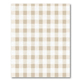 Beige Gingham Checkered Rustic Farmhouse Rug