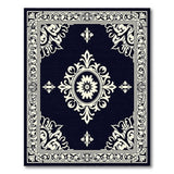 Elegant Navy Persian Medallion Area Rug