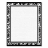 Greek Key Border Black White Area Rug