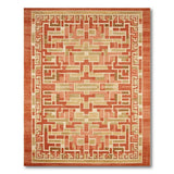 Red Geometric Greek Key Area Rug
