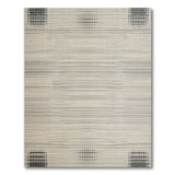 Beige Black Geometric Modern Area Rug