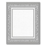 Ornate Black White Border Black and White Area Rug