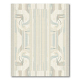 Modern Teal Geometric Striped Area Rug