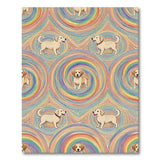 Rainbow Puppy Swirl Area Rug