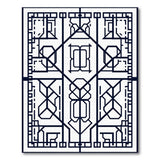 Geometric Lattice Black White Area Rug