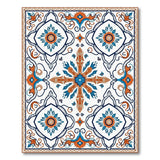 Traditional Persian Medallion Area Rug in Blue Teal Orange