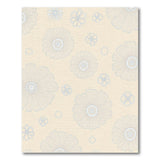 Delicate Blue Daisy Outline Beige Area Rug