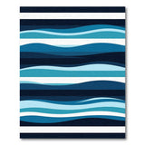 Layered Blue Waves Coastal Area Rug