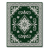 Emerald Green Persian Floral Medallion Traditional Persian Rug