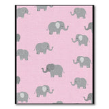 Cute Grey Elephants on Pink Area Rug