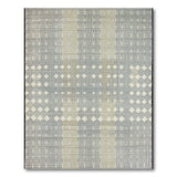 Grey Beige Geometric Stripe Woven Area Rug