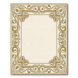 Ornate Gold Floral Frame Cream Area Rug