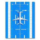 Airplane on Blue Runway Area Rug
