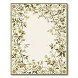 Beige and Neutral Vintage Floral Border Cream Area Rug