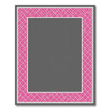 Pink Trellis Border Gray Area Rug